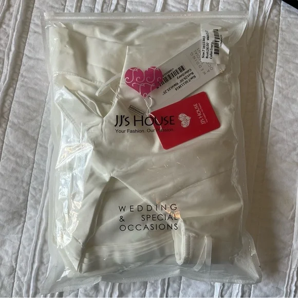 JJ’s House Ivory Junior Bridesmaids Dress Wedding SZ 6 and 7 - Picture 12 of 15